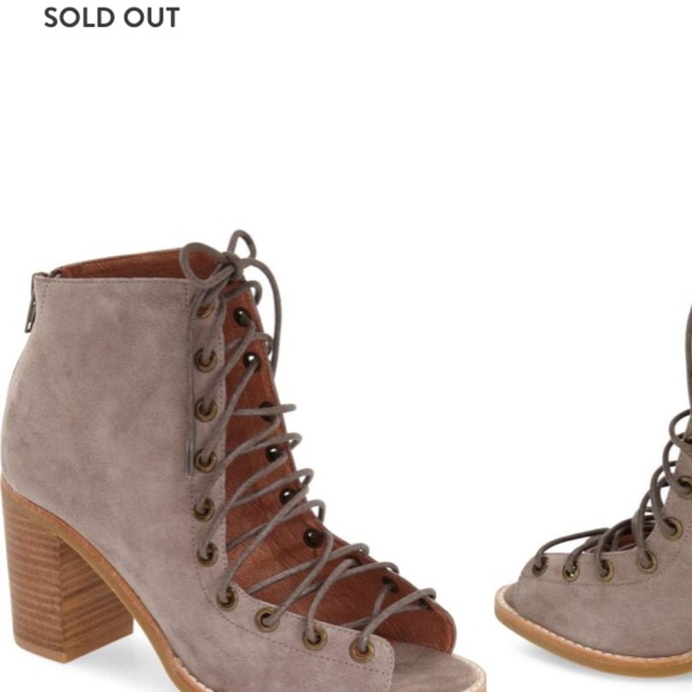 Jeffrey Campbell Cors Suede Peep Toe Booties